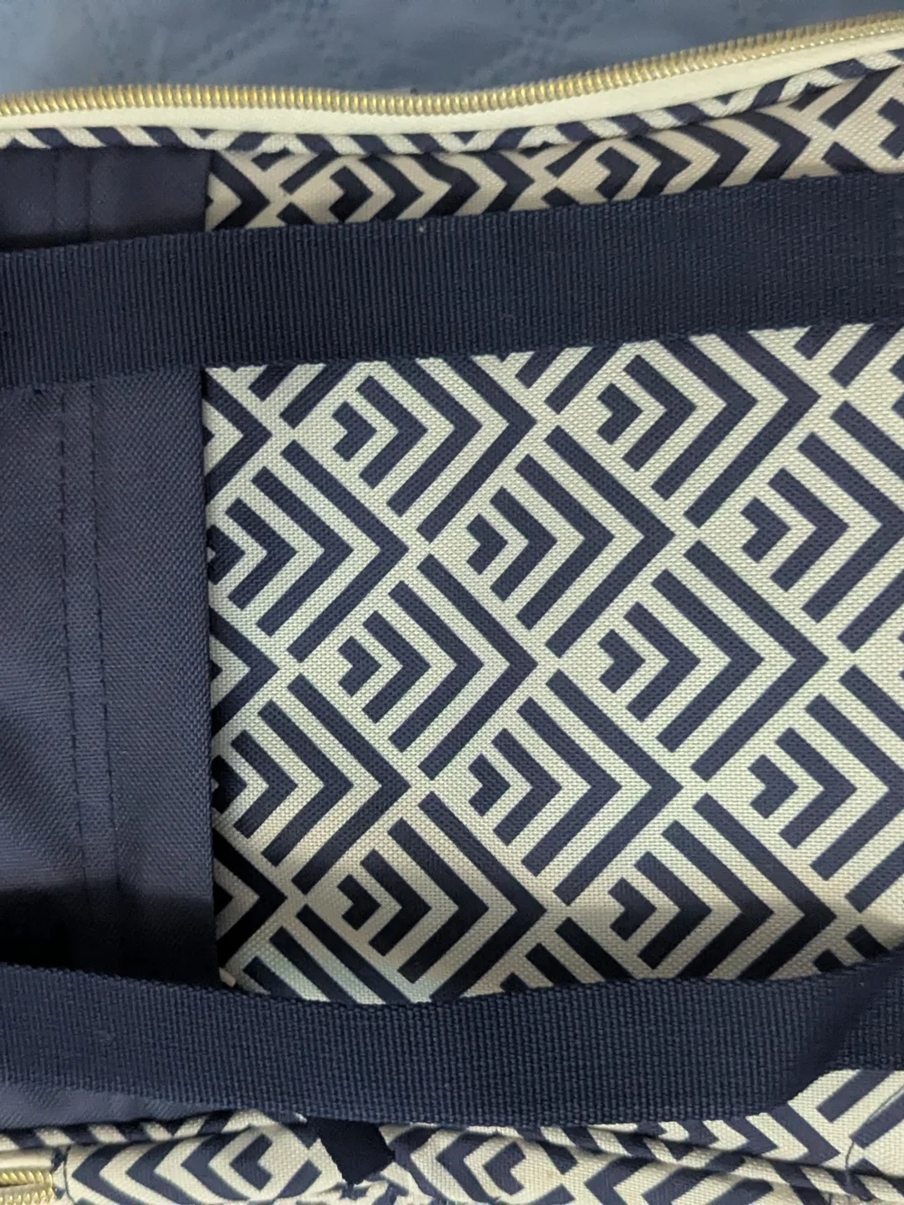 Navy and White Lunch Bag